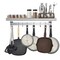 Amgood 12 in. x 36 in. Stainless Steel Wall Mounted Pot Rack with Shelf and 6 Double Sided Chrome Plated Hooks AMG WS-PS-1236 - alternate 3
